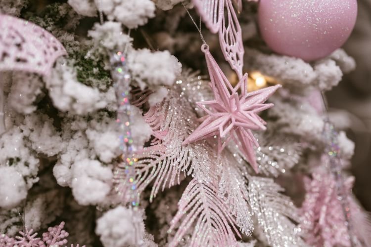 small pink christmas tree