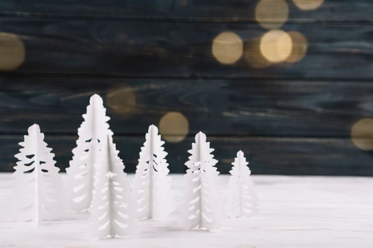 White Pre-Lit Christmas Trees